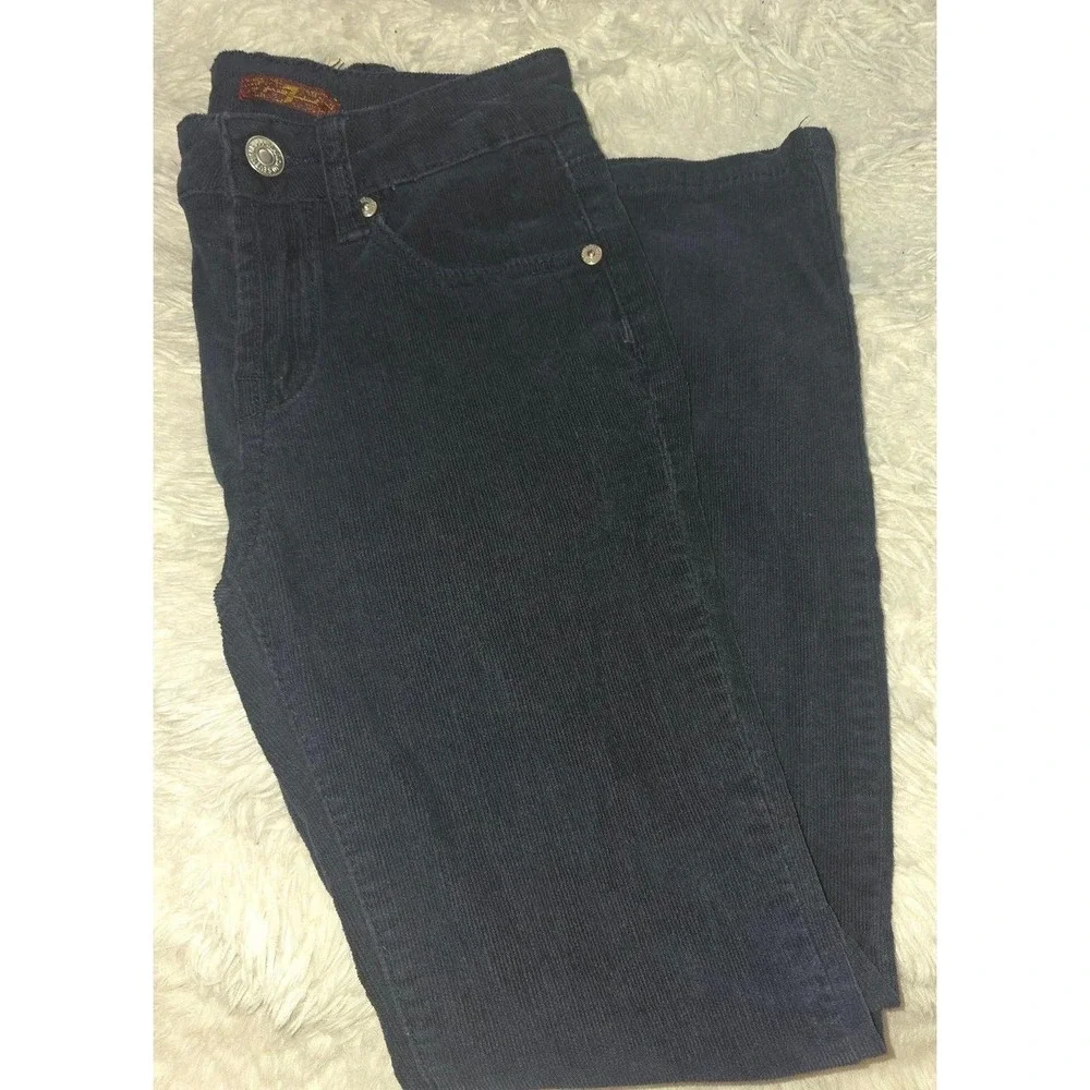 Kids Deep Navy Blue corduroy pants. 7 For All Mankind. Size 8, Slim straight - Picture 6 of 6